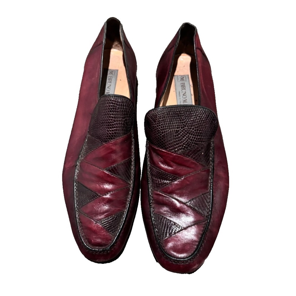 Bruno Magli shoes brugundy red 12 M  Leather Dress Loafer Slip-On
